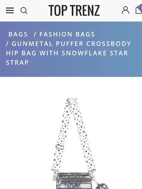 Star-Print Strap Quilted Metallic Crossbody Bag in Silver